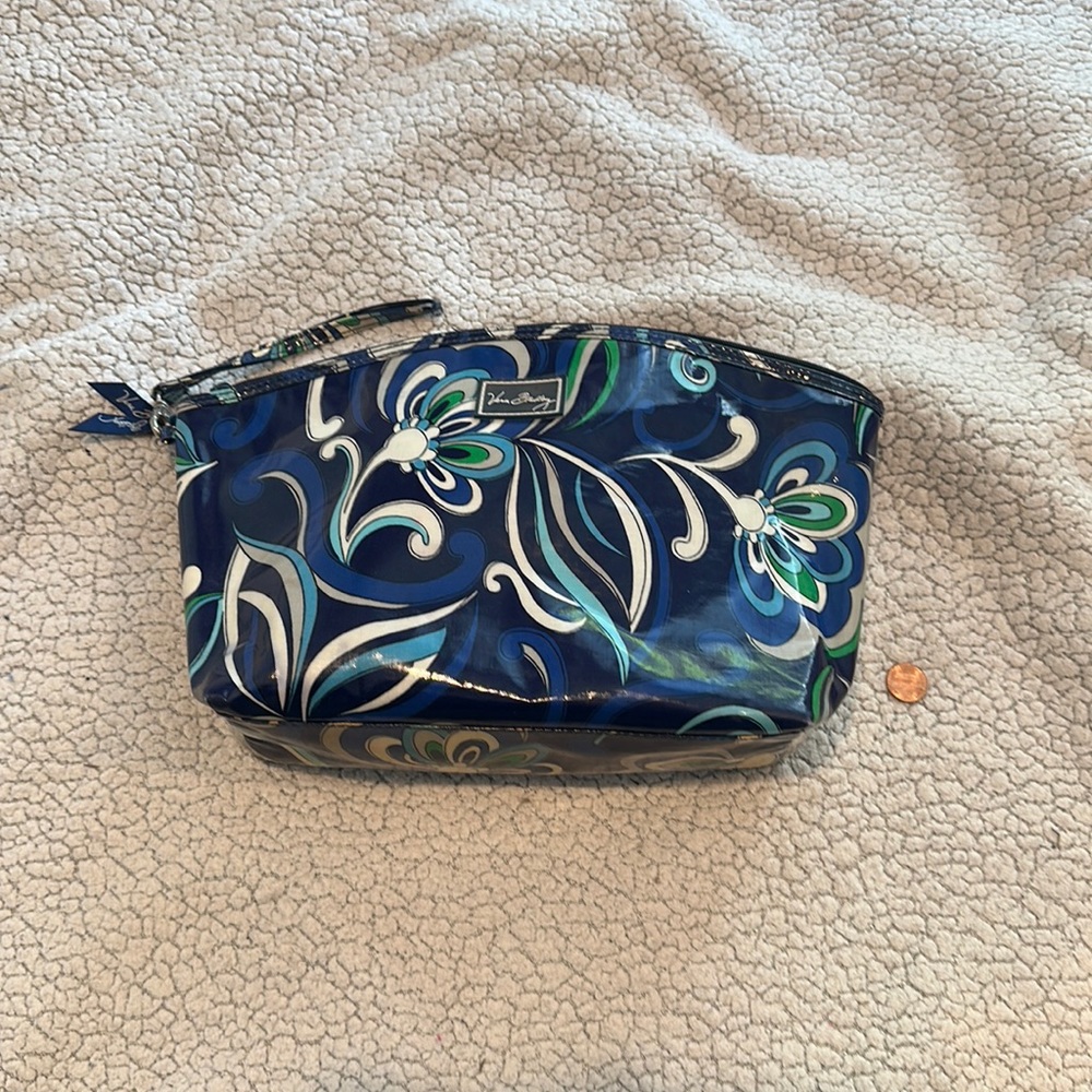 Vera Bradley, large cosmetics bag, blue-green paisley